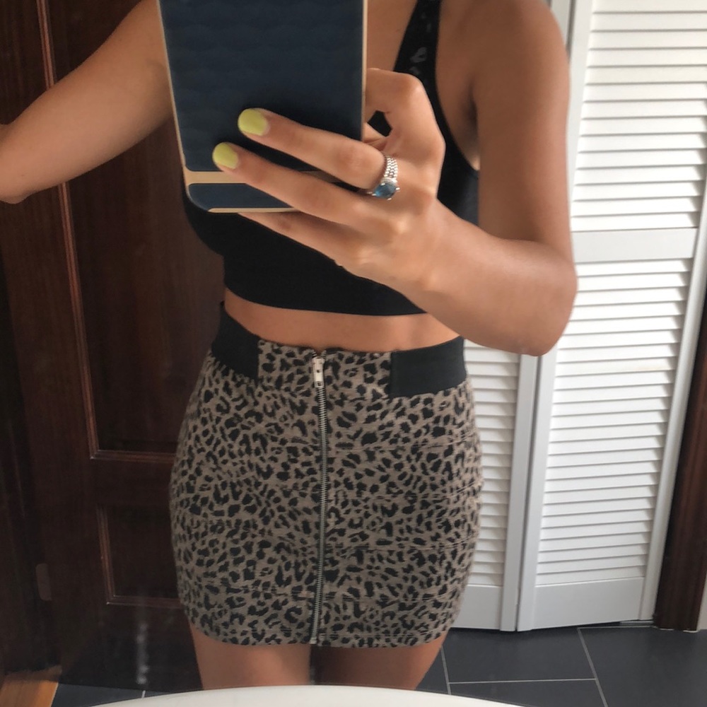 Cheetah print mini skirt